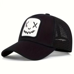 Custom Men's Happy Face logo Casual Baseball Cap, Outdoor Breathable Sunscreen Adjustable size